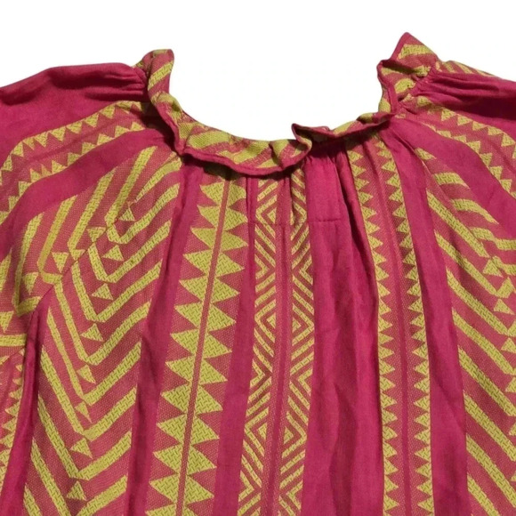 Maeve by Anthropologie Size SmallPretty Pink and Green Dress With Longsleeve - Picture 8 of 8